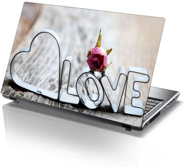 Decor Villa metal heart Self Adhesive Vinyl Laptop Decal 15.6