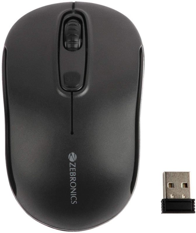 ZEBRONICS ZEB DASH PLUS Wireless Optical Mouse  (2.4GHz Wireless, Black)