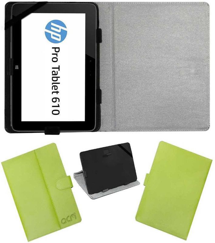 ACM Flip Cover for Hp Tablet Pro G1-610 Leather Flip Case  (Green)