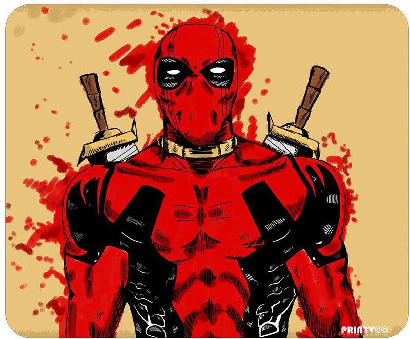 PrintVoo Deadpool Abstract Design Mousepad  (Multicolor)
