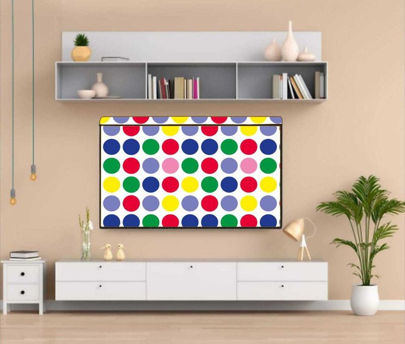 Immix LED TV Cover 55 Inch Waterproof for 55 inch Computer Monitor, TV, LCD Monitor - LED-55-Multi-Circle-P1  (Black, White)