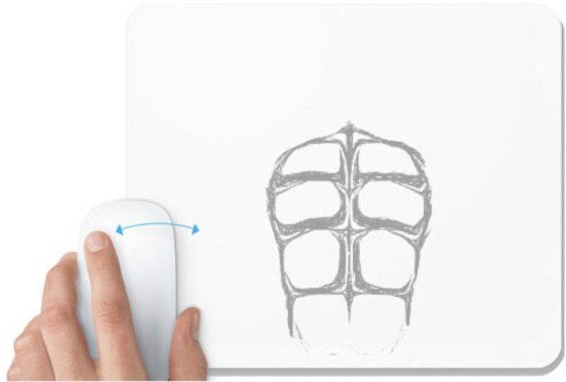 UDNAG White Mousepad 'Gym | Six pack abs' for Computer / PC / Laptop [230 x 200 x 5mm] Mousepad  (White)
