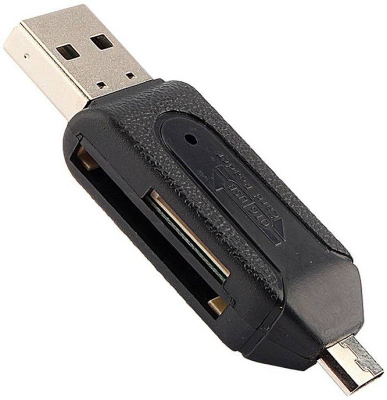 OLECTRA USB 2.0 + Micro USB OTG SD T-Flash Adapter for Cell Phones PC Card Reader (Black) Card Reader  (Black)