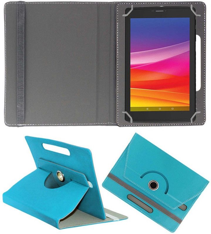 ACM Book Cover for Micromax Canvas Tab P702 Rotating Case  (Blue)
