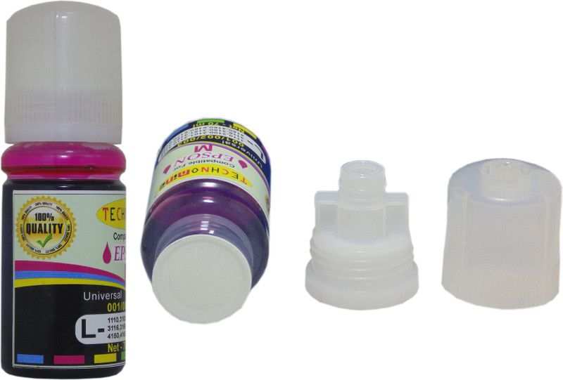 Technomine Epson Eco Tank series printer 001,002,003 FOR L1110/L3100/L3101/L3110/L3115/L3116/L3150/L3152/L3156/L4150/L4160/L5190/L6160/L6190 SERIES Black + Tri Color Combo Pack Ink Bottle