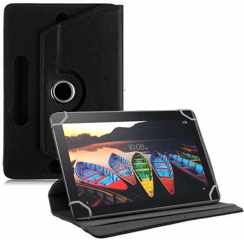TGK Flip Cover for Lenovo TAB 3 Plus 10.1" (TB3-X70F) Tablet  (Black, Shock Proof, Pack of: 1)