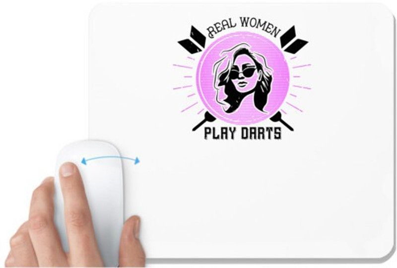 UDNAG White Mousepad 'Dart | Real women play darts' for Computer / PC / Laptop [230 x 200 x 5mm] Mousepad  (White)