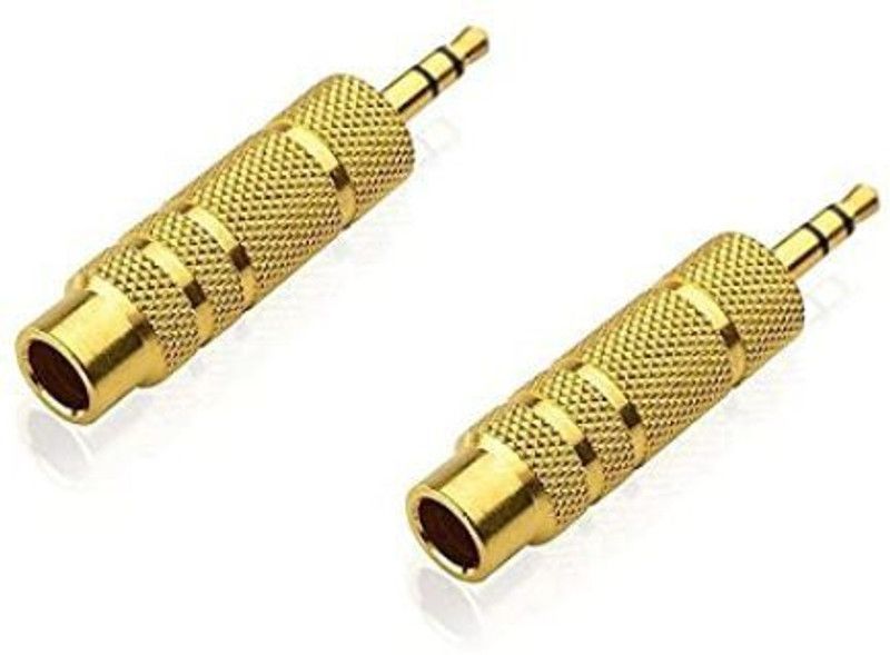 ERH India (Pack of 2) Converter Stereo Audio Jack Cable Stereo Female Adapter ?Stereo Mono Golden  (Black)