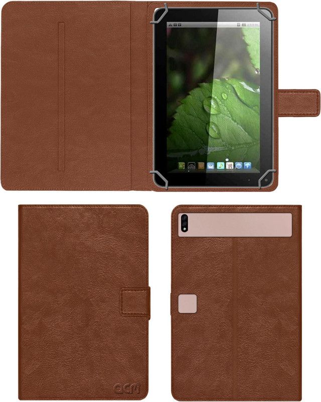 ACM Flip Cover for Zen A900 Tab  (Gold, Cases with Holder)