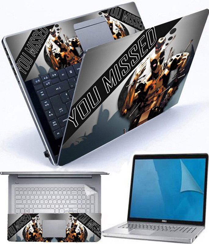 A1 SQUARE 4in1 full panel hd print 15.6 inch combo set missed deadpool screen and key gard Combo Set  (Multicolor)