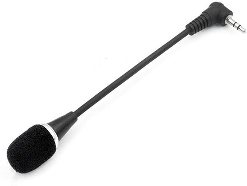 Uniqon Premium Quality Professional Noise Cancelling Short Mini Flexible 3.5mm Plug Speech Microphone For Computer PC Desktop Notebook (Black) Microphone  (Black)
