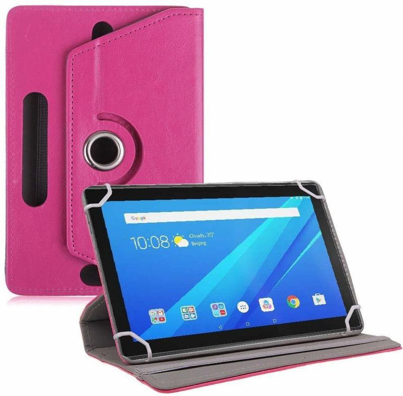 TGK Flip Cover for Lenovo Tab M10 TB-X605L / TB-X605F 10.1-Inch tablet Universal Rotating Case  (Pink, Cases with Holder, Pack of: 1)