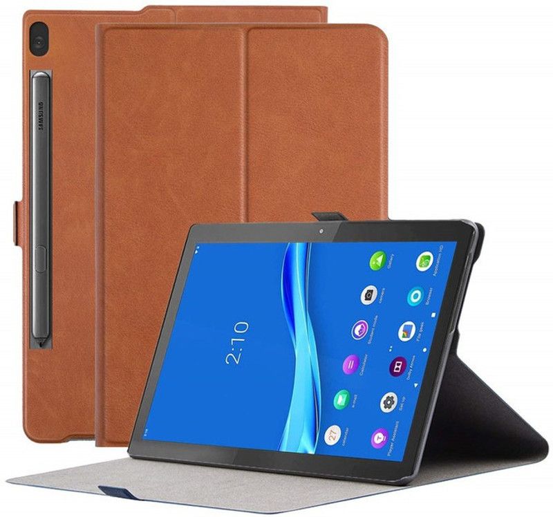 HARITECH Flip Cover for Samsung Galaxy Tab S7 Plus (2020) (12.4 Inch, SM-T970/SM-T976B)  (Brown, Magnetic Case)