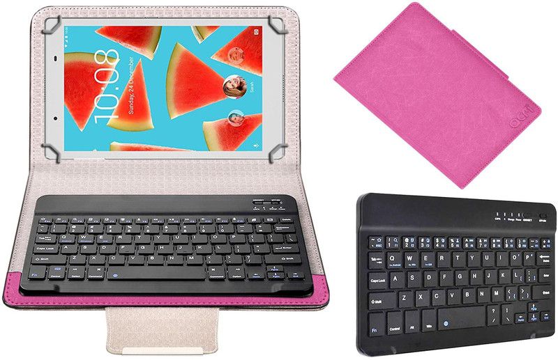 ACM Keyboard Case for lenovo tab 4 8 tb-8504x  (Pink, Cases with Holder, Pack of: 1)