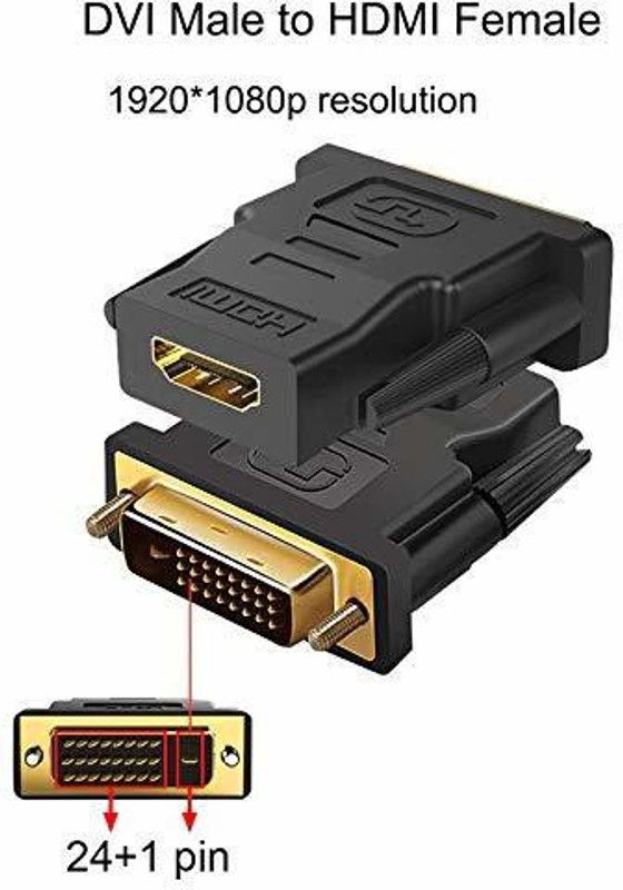 Etzin DVI to HDMI Adapter DVI Male to HDMI Female Converter USB Adapter  (Black)