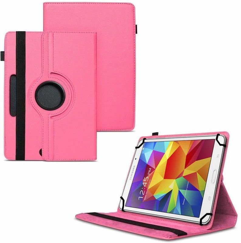 TGK Flip Cover for Samsung Galaxy Tab 4 SM-T337A 16GB 8 inch Tablet with Rotating Leather Stand Case  (Pink, Shock Proof, Pack of: 1)