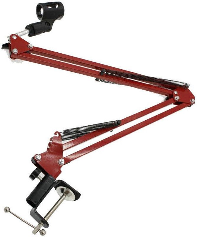 J Recording Microphone Stand Suspension Scissor Arm Red studio recording Stand  (Multicolor)