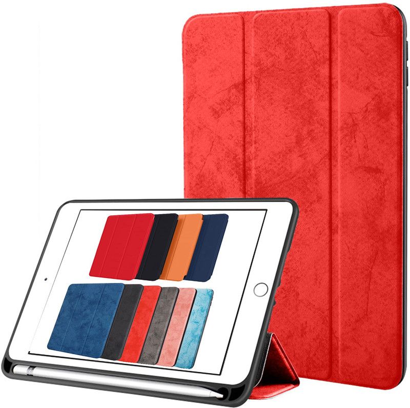 DuraSafe Cases Front & Back Case for iPad 9.7 Inch 5 / 6 [iPad 5th 6th Gen ][ A1893 A1954 A1822 A1823 ] TriFold Pencil Holder Cover  (Red, Dual Protection, Pack of: 1)