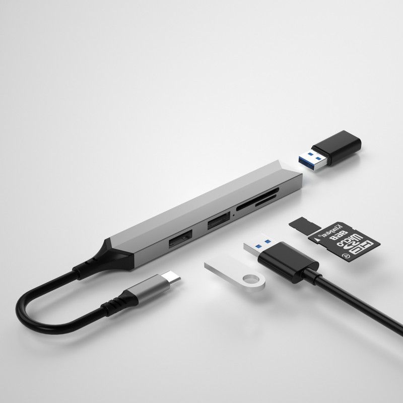 Tyfy CR-5G USB HUB 3.0 WITH Card Reader  (Silver)