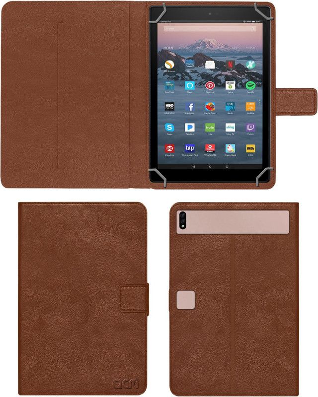 ACM Flip Cover for Amazon Fire Hd 10 2017  (Gold, Cases with Holder)