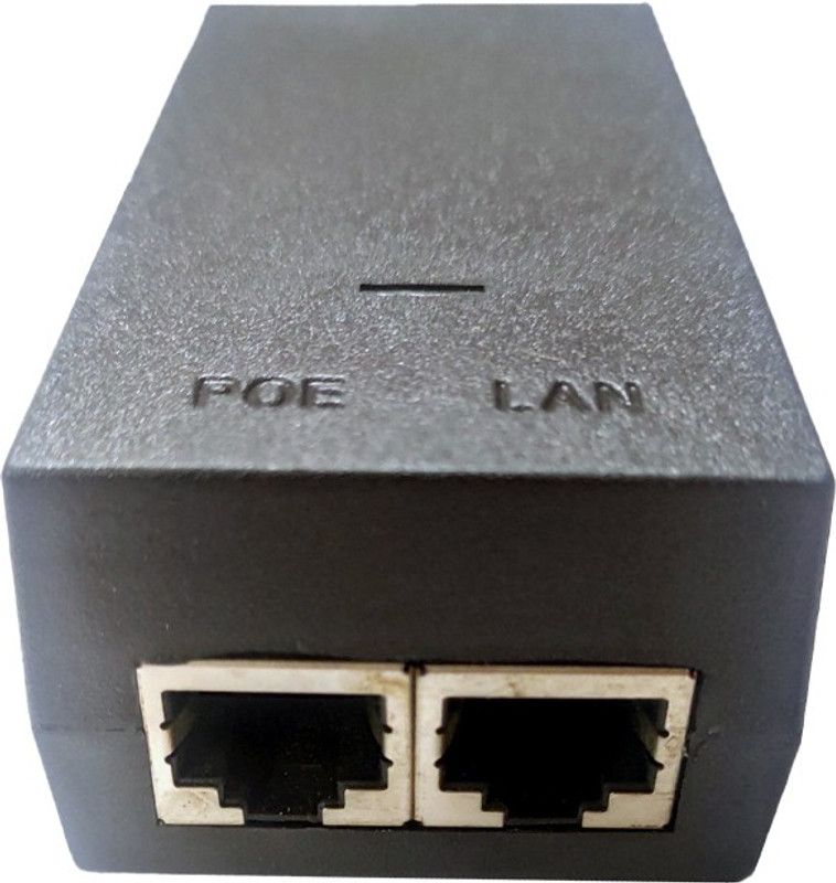 ZAMPEQ PoE Passive PoE Adapter 24VDC 1Amp | 10/100Mbps LAN Port for Standard PoE | Up to 100 Meters | Plug & Play Network Switch  (Black)