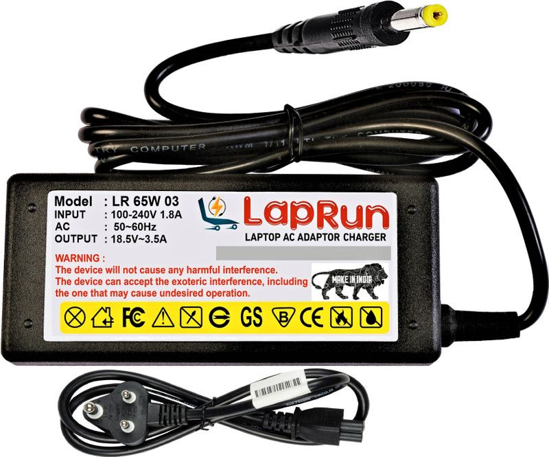 LAPRUN Charger Compatible for Compaq Evo N400C Laptops of 18.5v, 3.5a, Pin-4.8x1.7, 65 W Adapter  (Power Cord Included)