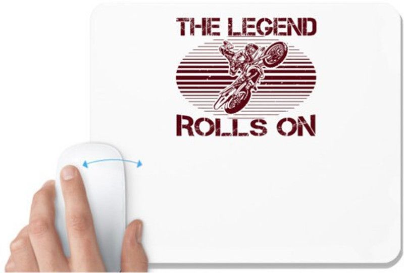 UDNAG White Mousepad 'Motor Cycle | The Legend Rolls On' for Computer / PC / Laptop [230 x 200 x 5mm] Mousepad  (White)