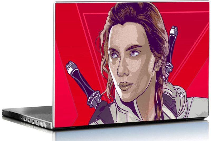 PIXELARTZ Laptop Skin Black Widow HD Quality 15.6 Inches Multi Colour (8091) Vinyl Laptop Decal 15.6