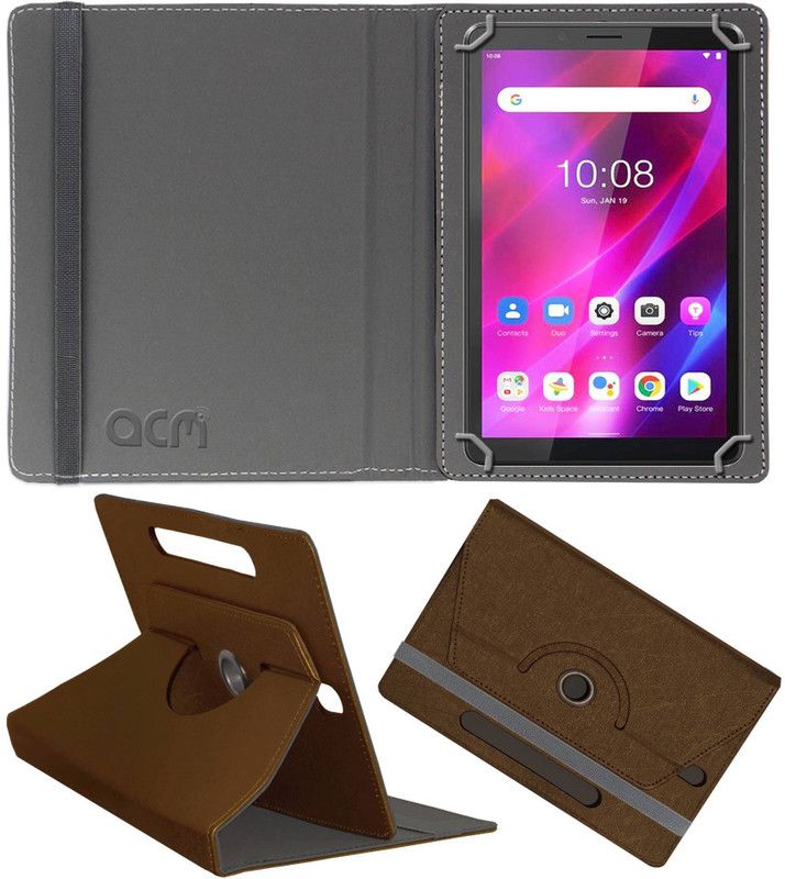 ACM Flip Cover for Lenovo Tab M7 3rd Gen  (Brown, Cases with Holder, Pack of: 1)