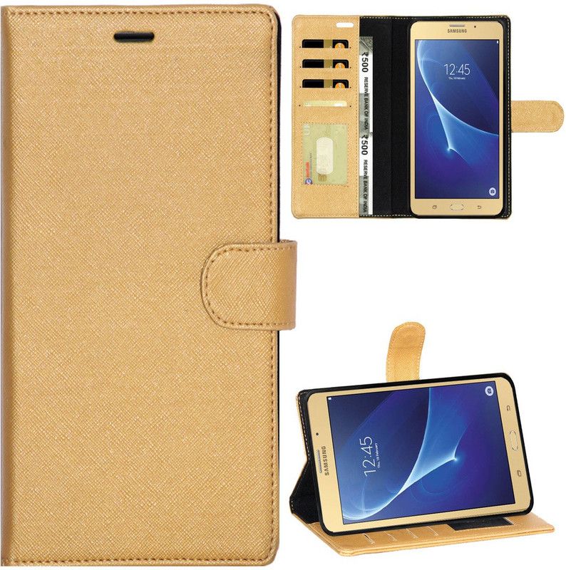 Gizmofreaks Flip Cover for Samsung Galaxy Tab J Max T280 T285 7"  (Gold, Pack of: 1)