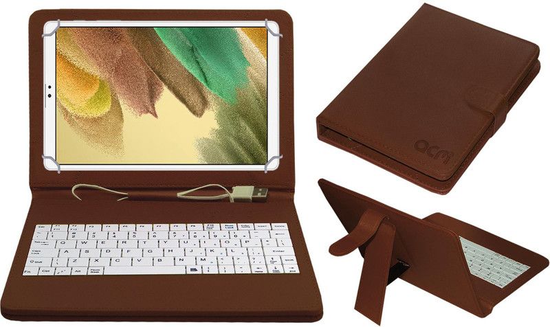 ACM Keyboard Case for Samsung Galaxy Tab A7 Lite Sm-T220 8.7"  (Brown, Cases with Holder, Pack of: 1)