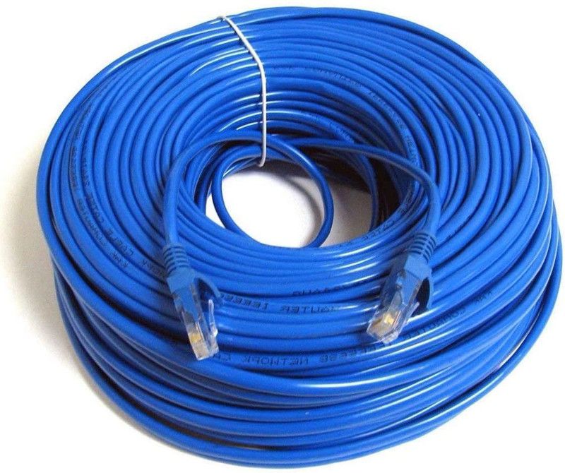 Fedus LAN Cable 3 m CAT5E RJ45 LAN Ethernet Network Patch Cable 3M  (Compatible with Desktops, Laptops, TV, Blue, One Cable)