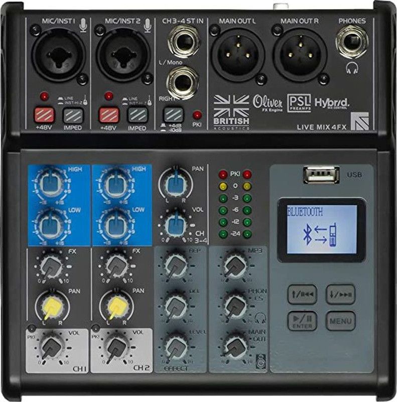 British Acoustics Livemix 4 Analog Sound Mixer
