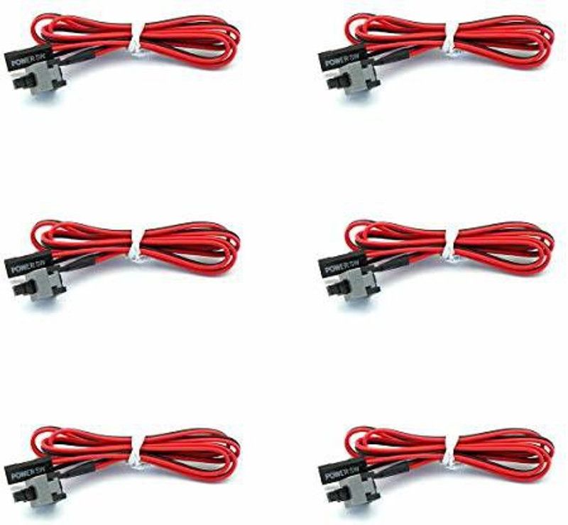 Fexy Power Cord 0.45 m 6 PACK ATX PC Computer Motherboard Power Cable Switch On / Off / Reset Button Computer Replacement cable Computer Switch Wire 45cm  (Compatible with computer, mother board, pc, Red, Black, White, Pack of: 6)