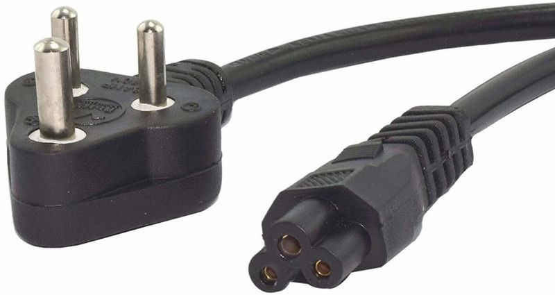 COMPUTER PLAZA Power Cord 1.5 m Laptop Charging Power Supply Cable Adapter Cord 1.5 m Power Cord  (Compatible with LAPTOPS, Black)
