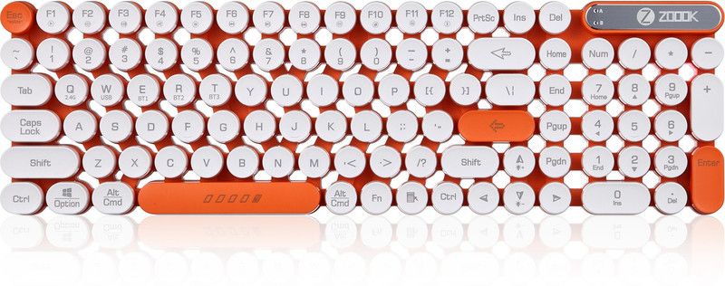 Zoook Prodigy Multi-Device /Rechargeable keyboard (5 Devices Support) RGB Lights Bluetooth Multi-device Keyboard  (Orange)