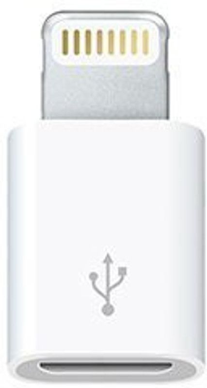 Roboster Lightning 8pin To MicroUSB Charger Worldwide Adaptor  (White)