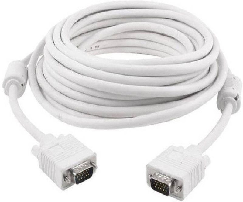 GIPTIP VGA Cable 17 m VGA Cable 17 Meters High Quality VGA 15 Pin Male-Male  (Compatible with Computer, White, One Cable)