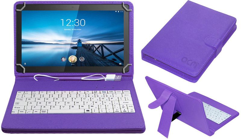ACM Keyboard Case for Lenovo M10  (Purple, Cases with Holder, Pack of: 1)