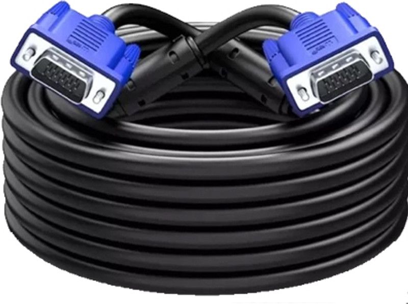 Red Champion VGA Cable 10 m VGA Male To VGA Male Cable 10 Mtr  (Compatible with Computer, Black, One Cable)