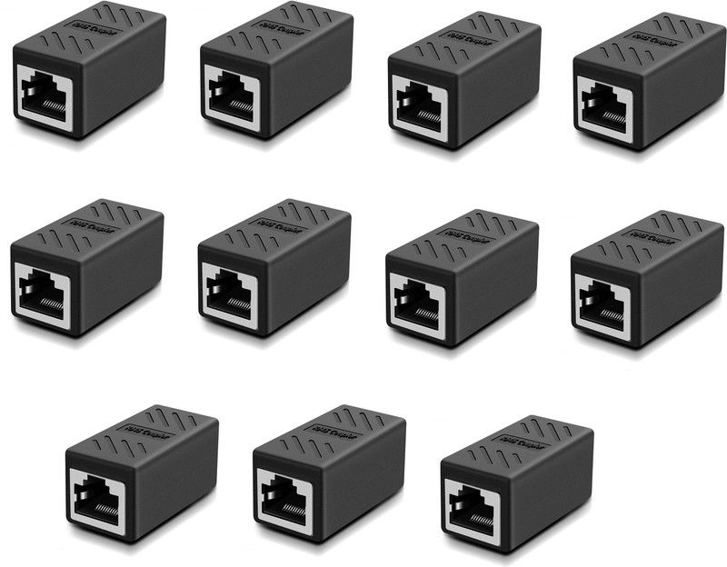 ELECTRO WOLF RJ45 Joiner Adapter Ethernet Extender Coupler Connector Female to Female Plug LAN Network Double Socket LAN Internet CAT 5/CAT 6 ( Pack of 11 ) Lan Adapter  (100 Mbps)