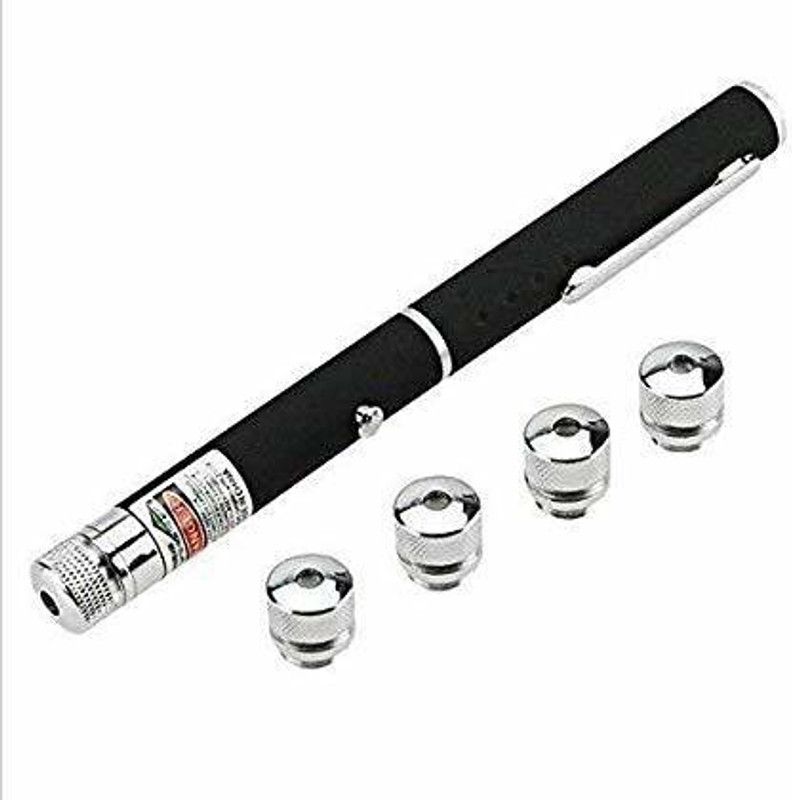 GROMITE 5 in 1 Multi Green Ray Laser Pointer Light Visible Beam with Star Head Caps  (650 nm, Green)