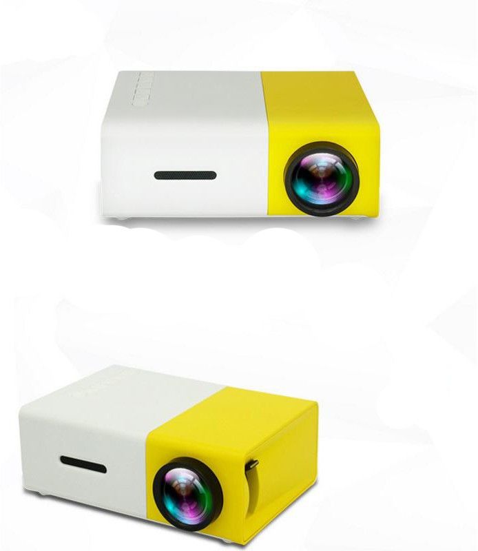 13-HI-13 T300 Mini Projector,Portable Projector for Cartoon, Kids Gift, Outdoor Movie,LED Pico Video Projector for Home Theater Movie Projector with HDMI USB TV AV Interfaces and Remote Control (3000 lm) Portable Projector  (Yellow)