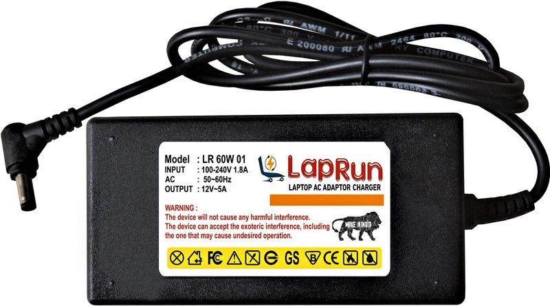 LAPRUN Power Supply Adapter for Benq LCD LED Monitor FP553 of 12v 5a Watts 60 W Adapter  (Power Cord Included)