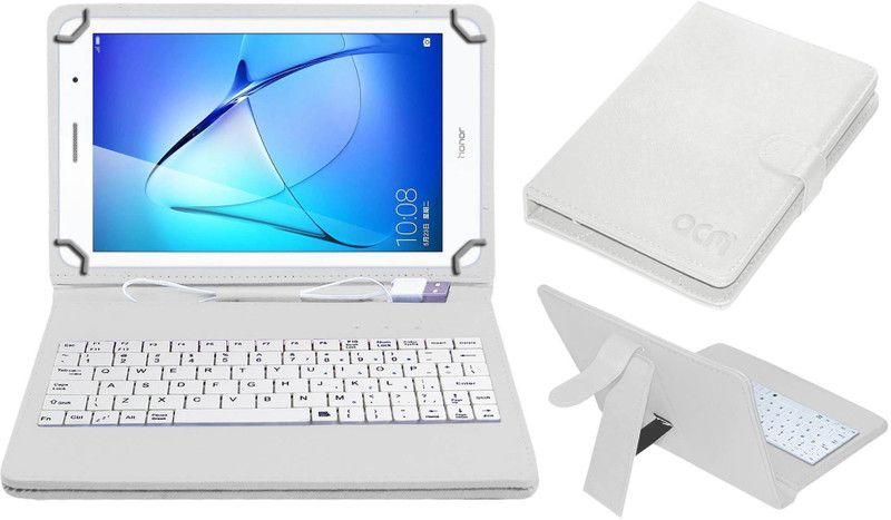 ACM Keyboard Case for Honor Mediapad T3 Kobe-L09ahn  (White, Cases with Holder, Pack of: 1)