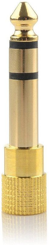 Fedus 6.35mm Stereo Male To 3.5mm Female Jack Headphone Adapter Gold Pack 1 Headphone Adapter  (Gold)