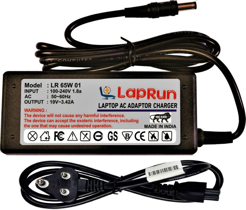 LAPRUN Charger Compatible for shiba Satellite C55D-A5208 Laptops 19v,3.42a,Pin-5.5x2.5, 65 W Adapter  (Power Cord Included)