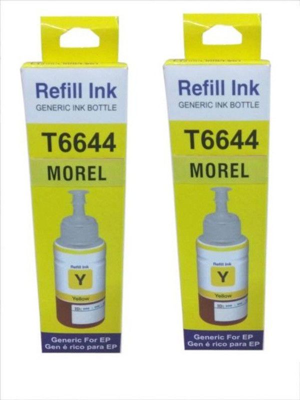 MOREL 664 INK FOR USE IN EPSON L100 / L110 / L200 / L210 / L300 / L350 / L355 / L550 PRINTER COLOR YELLOW PACK OF 2 Yellow Ink Cartridge