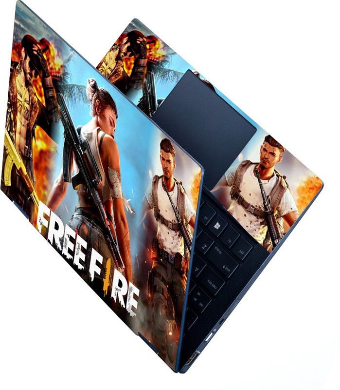 Anweshas Full Panel Laptop Skins Upto 15.6 inch - No Residue, Bubble Free - Removable HD Quality Printed Vinyl/Sticker/Cover for Dell-Lenovo-Acer-HP (free fire characters centre girl) Stretched Vinyl Laptop Decal 15