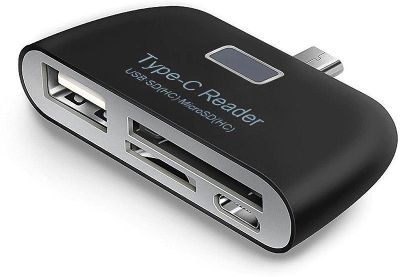 A3sprime USB-Type C OTG/USB/TF/SD Smart Card Reader Adapter Compatible Card Reader  (Multicolor)